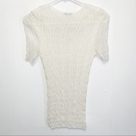 Akris White Sheer Gauze Smocked Blouse - Picture 6 of 12